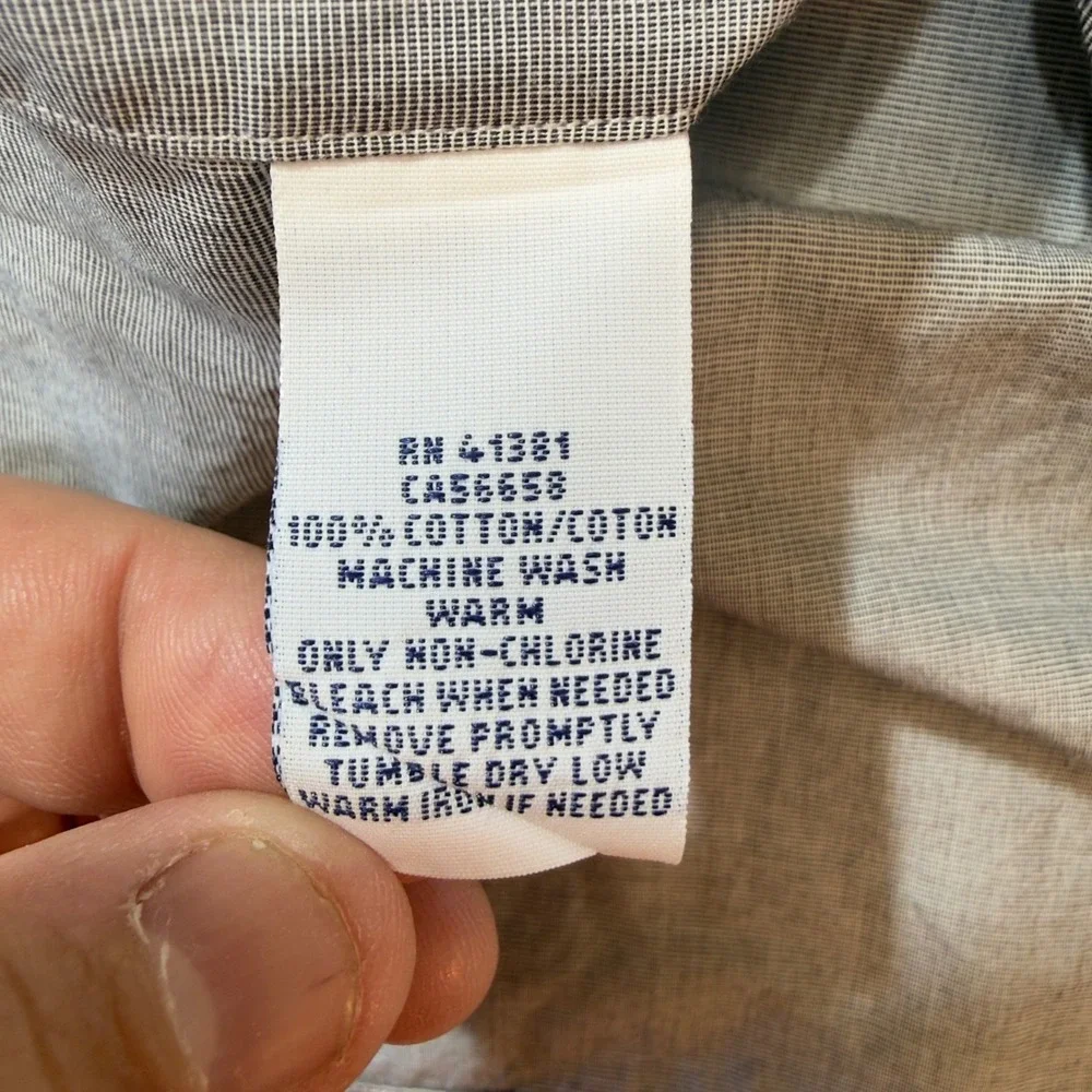 Polo Ralph Lauren Shirt Mens 16 34/35 Grey Excellent Slim Fit Cotton Button Down